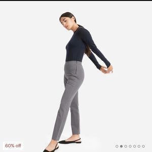 Everlane side zip stretch cotton pants, slate gray, size 6, ankle length